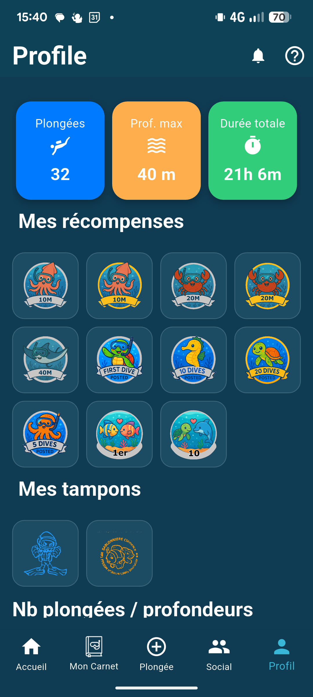 Capture DiveHub — Badges & contours